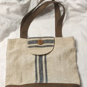 Beige and Brown Tote Bag Pine Creek